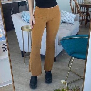 Free people mustard yellow flare corduroy pant